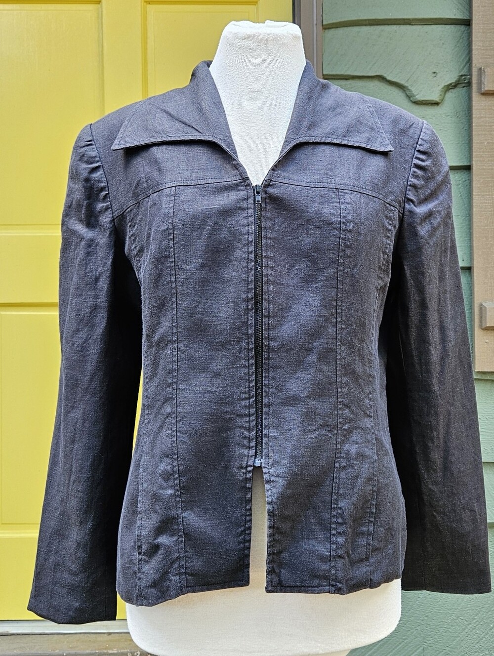 Vintage 1990s Five Seasons Textured Zip Front Jacket M